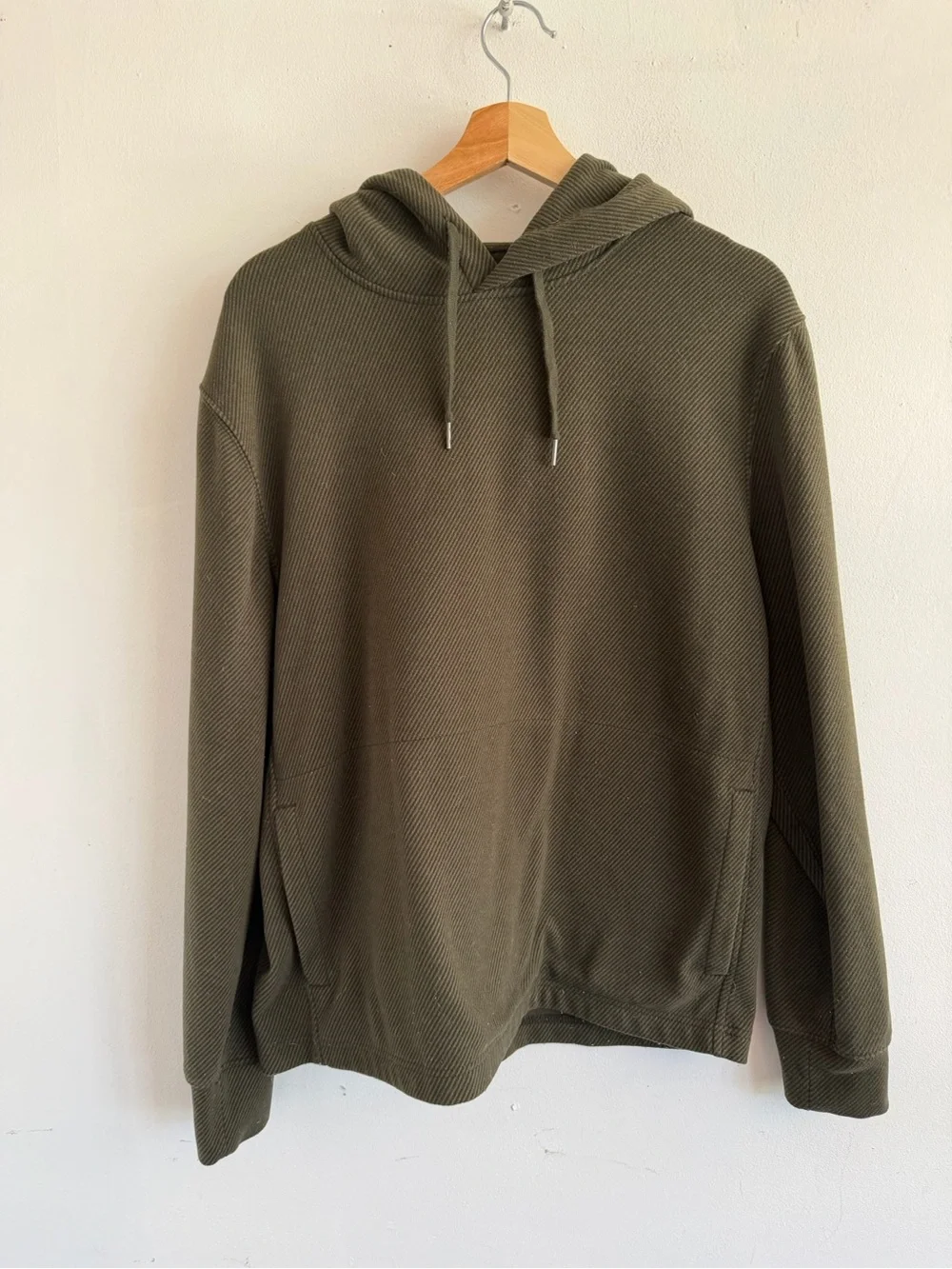J. Crew Olive Ribbed Hooded Pullover